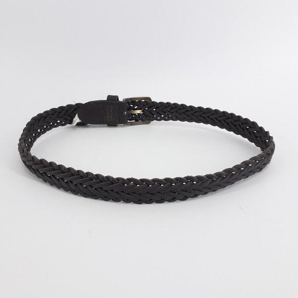 Children's Place Kid's Black Genuine Leather Belt Size 22" Weaved Braided Girl - Picture 4 of 8